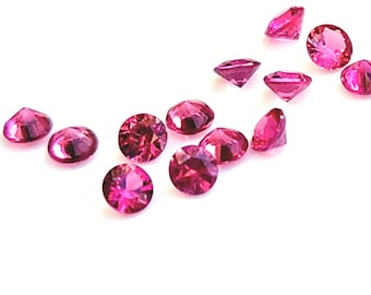 Neon Reddish Pink Mozambique Sapphire Rounds, 2.5mm Unheated Pink Sapphire Melee for DYI Project, Sold Per Piece