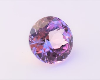 Lavender Peach Sapphire: .96 ct Round Cut Gemstone from Sri Lanka