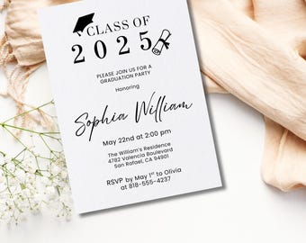 Graduation Invitation |  Class of 2026 Invite | Graduation Announcement | Printable Grad Card | Self- Editable Digital Download, Printable