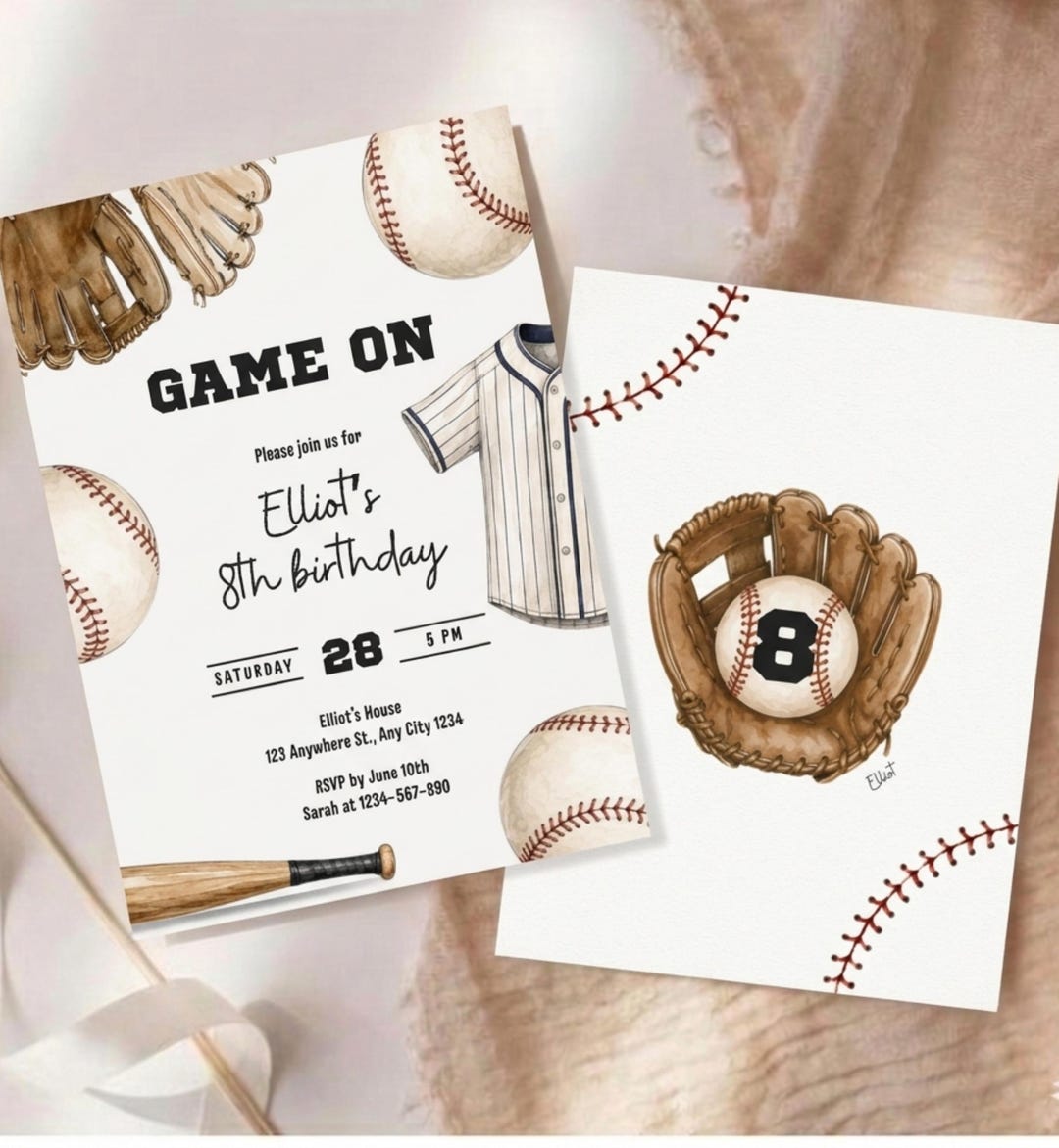 Baseball Birthday Party Invitation, Sports Birthday Invitation ...