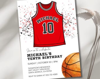 Basketball Birthday Invitation Party Invitation Boy Birthday Party Invite Game Time Invitation Editable Template Basket Ball Printable