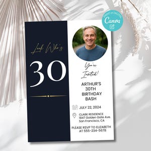 Invitation 30e anniversaire, invitation photo 30e anniversaire, invitation 30e anniversaire, invitation numérique 30e, 40e, 50e, 30e anniversaire