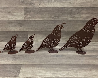 Quail Family -Metal Quail -Quail Art-Yard Decor-Decorative Lawn Art-Metal Gardening Decor-Planter Decoration