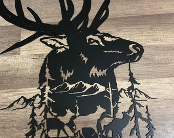 Muurschildering eland-metalen bord eland- kerstcadeau jagen
