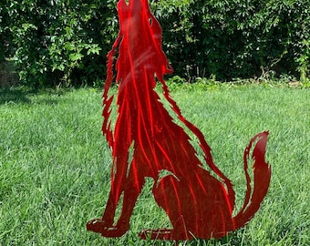 Coyote yard art-Coyote Garden art- Howling Coyote-Desert