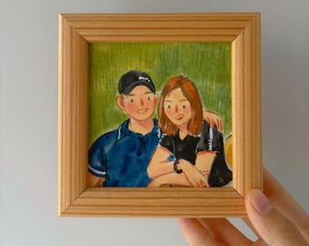 Custom Watercolor Couple Portrait, Watercolor Painting from Photo, Anniversary Gift for her.
