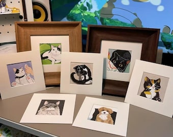 Hand-Painted Pet Watercolor Portrait – Custom Dog & Cat Memorial Art