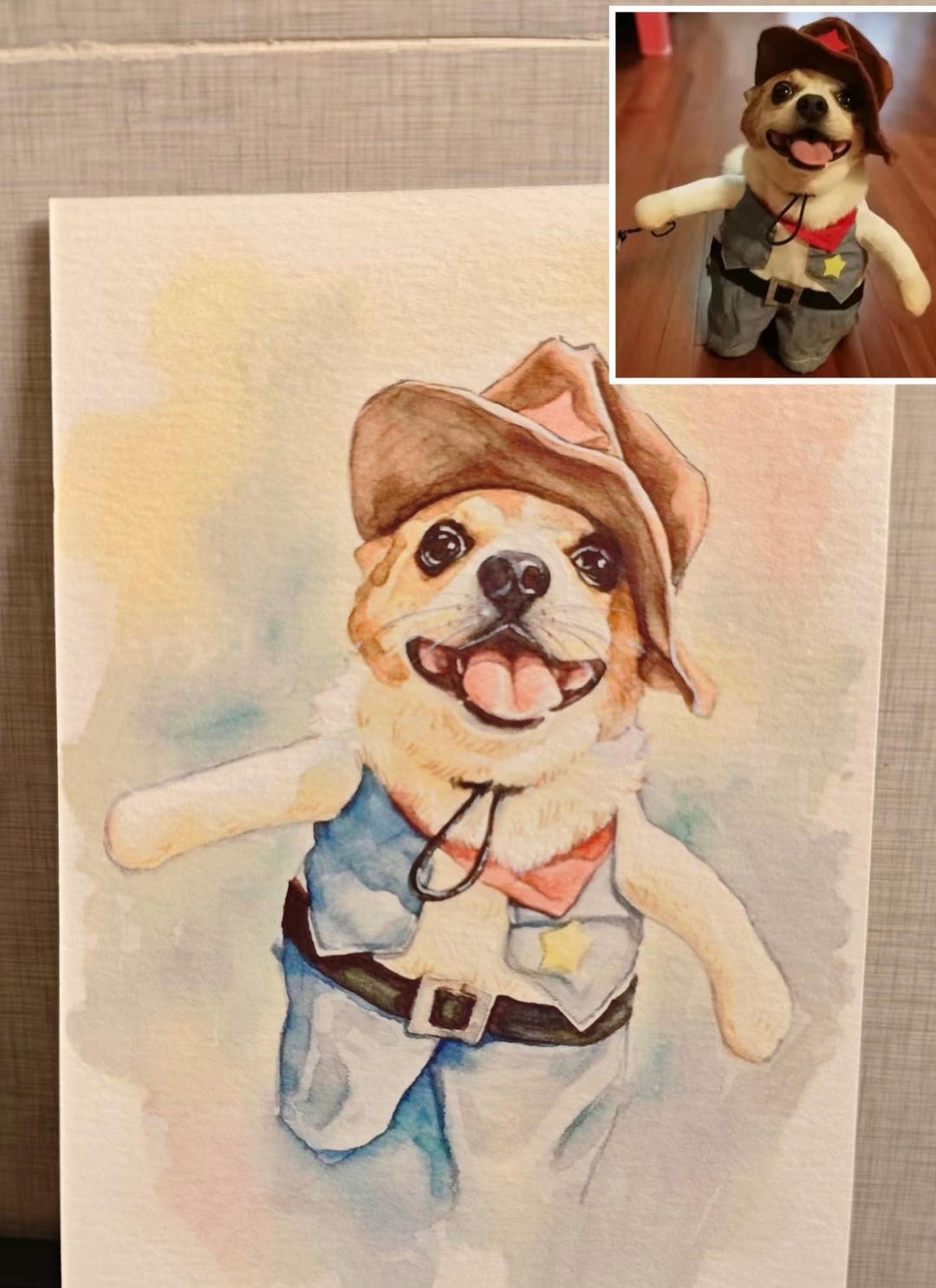 Custom Watercolor Pet Portrait – Hand-painted Dog Memorial Art - Etsy