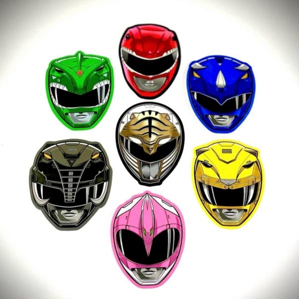 Power Ranger Helments Logs Power Rangers Helmet - Etsy