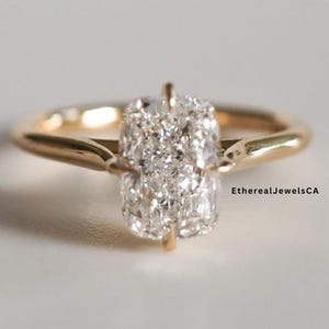 Old mine Cushion Cut Moissanite Engagement Ring, Elongated Cushion Cut Ring, Moissanite Wedding Ring, Old Mine Cushion Solitaire Ring.