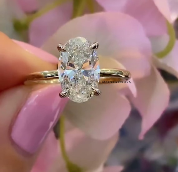 Oval Top Ten Engagement Rings 4CT Oval Cut Moissanite Wedding