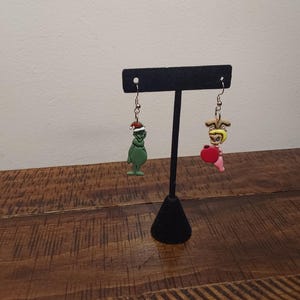 Polymer Clay Grinch And Cindly Lou Earrings