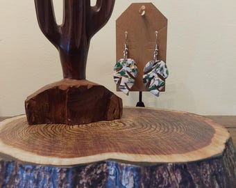 Polymer Clay Monstera Leaf Earrings