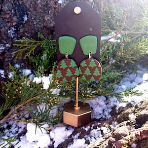 Polymer Clay Christmas Tree Earrings