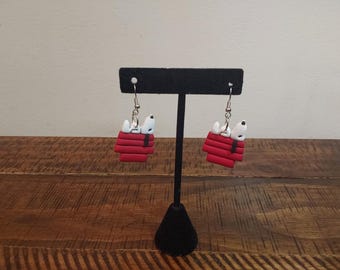 Polymer Clay Snoopy House Earrings