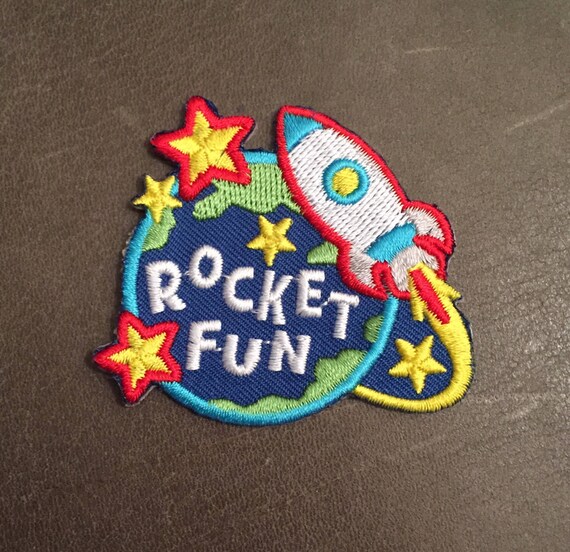Rocket Fun Merit Badge Earth Stars Rocket Ship Path Space Etsy