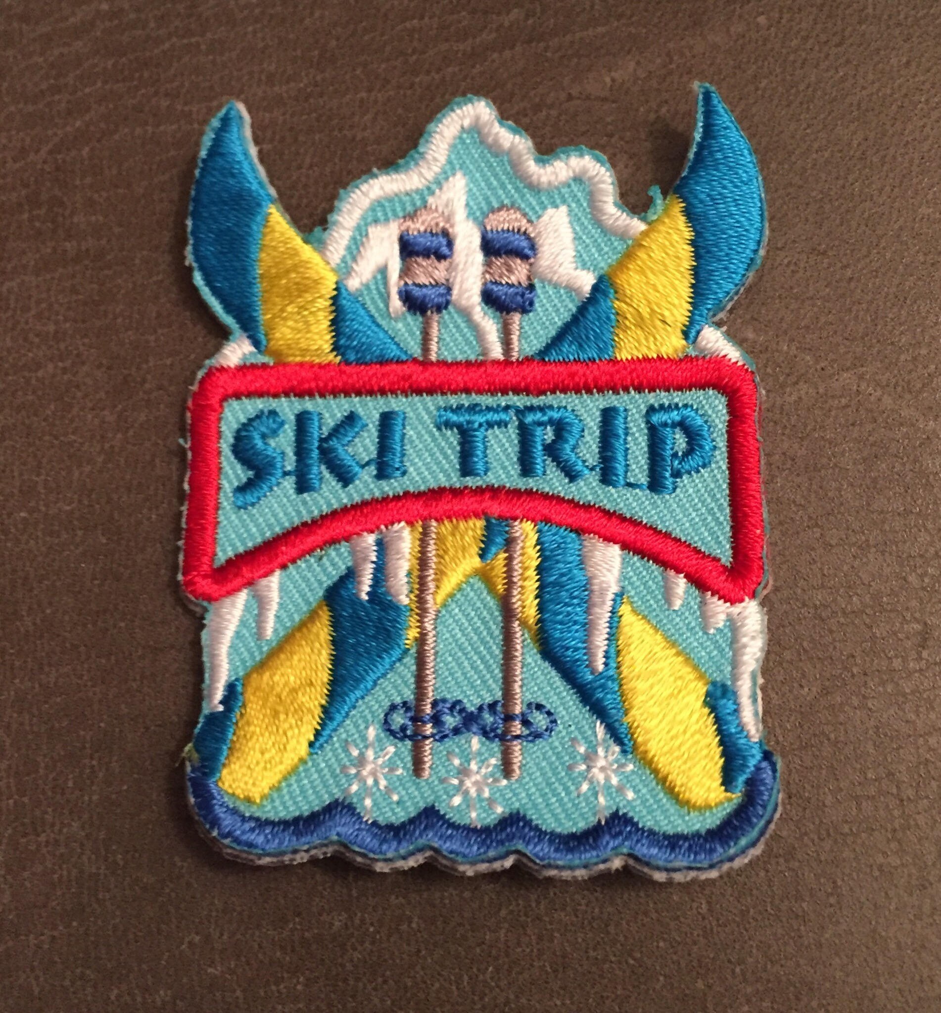 Ski Trip Merit Badge Iron On Mountain Skis icicles Patch Etsy