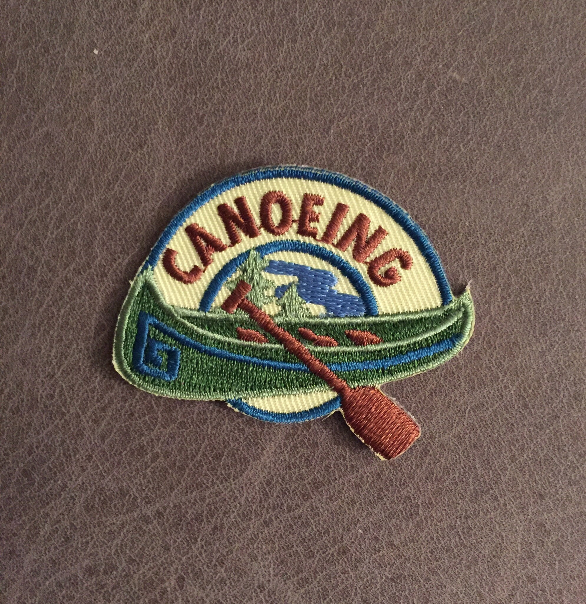 Canoeing Merit Badge Iron On Camp Trees Streams Paddle Patches Etsy