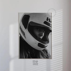 Vintage Motorcycle Girl Black And White Poster Gift For F1 Motorsport Fan Cool Girl Room Decor Vogue  Magazine Cover Inspired Wall Art #25