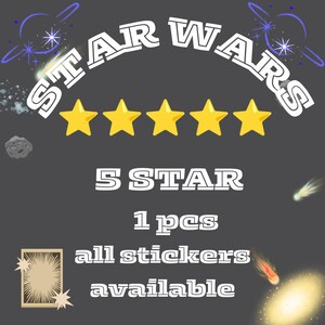 Mono_Go _Sticker 5 Sterne - STAR-WARS ALBUM Set 15-21