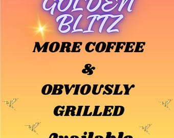 Autocollant Mono_go Golden Blitz « Plus de café et manifestement grillé » Combo disponible