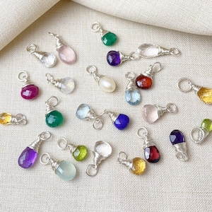 Birthstone Charms in Sterling Silver for Necklaces and Bracelets Choose Your Month image 2