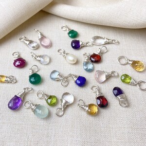 Birthstone Charms in Sterling Silver for Necklaces and Bracelets Choose Your Month image 10