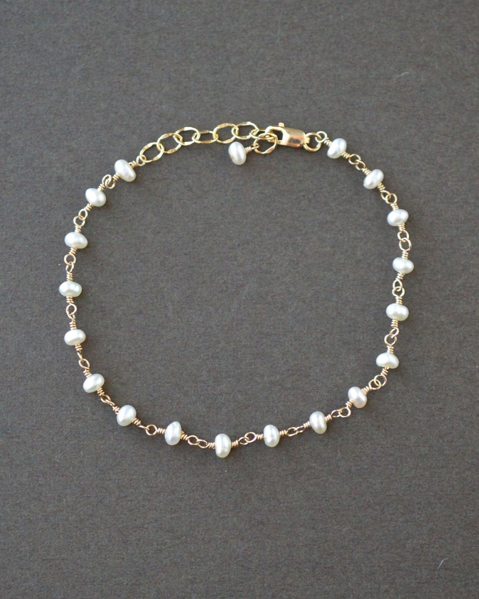 Delicate Pearl Bracelet / Gold Pearl Bracelet / Small Pearl Etsy
