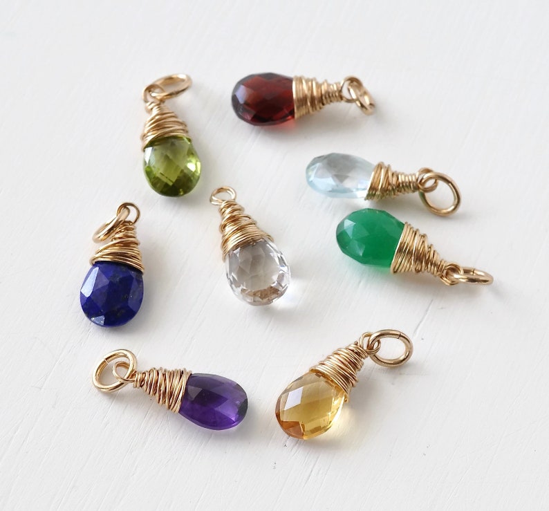 Birthstone Charms in Gold Fill for Necklaces and Bracelets Choose Your Month image 1