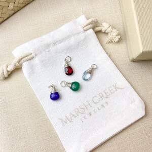 Birthstone Charms in Sterling Silver for Necklaces and Bracelets Choose Your Month image 4