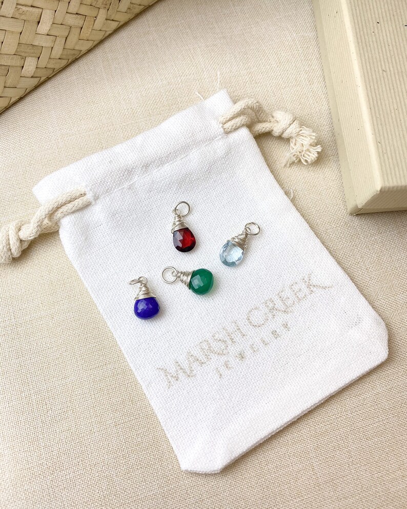 Birthstone Charms in Sterling Silver for Necklaces and Bracelets Choose Your Month image 4