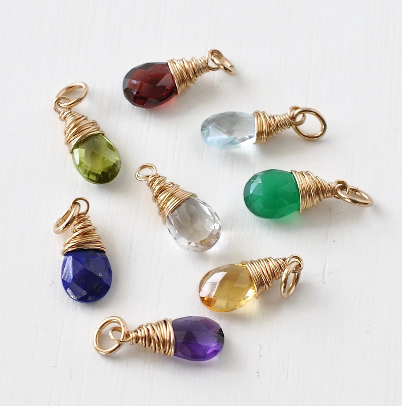 Birthstone Charms in Gold Fill for Necklaces and Bracelets Choose Your Month image 2