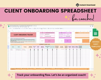 Coach Spreadsheet, Coaching Tracker, Client List, Client Onboarding Tracker Spreadsheet for Coaches, CRM, Client Management Google Sheets