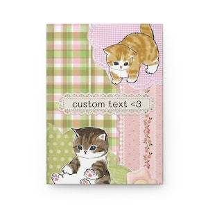 Journal esthétique sur l'amour de soi, agenda de scrapbooking kawaii, couverture rigide mate personnalisable, thème cottage, journal intime Mofusand, cadeau pour