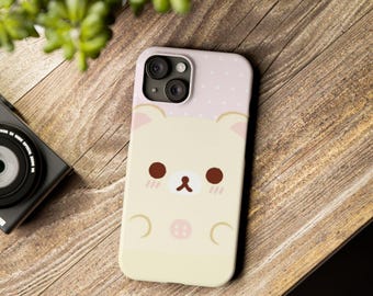 Kawaii Slim Phone Cases - Rilakkuma Aesthetic Cute Adorable Unique Trendy, Silly, Cool, Premium, Custom Design, Protective Cover, Stylish