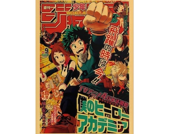 僕のヒーローアカデミア ロールポスター - アニメ壁飾り、マンガアートプリント、ファンへのギフト、部屋の美的センス、日本のポップカルチャー