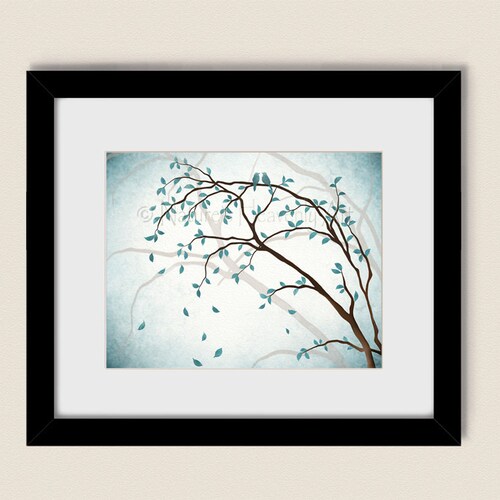 Light Blue Wall Decor Tree Print Tree Wall Art for Bedroom Etsy