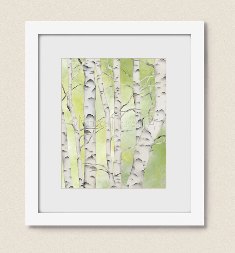 Gray And White Birch Tree Decor For Wall 16 X 20 Print Lime Etsy