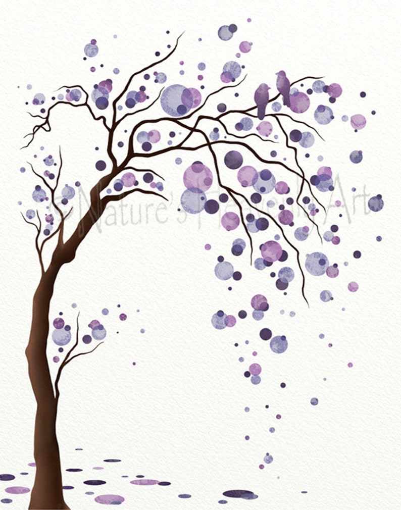 Purple Wall Art Tree Print Tree Wall Decor for Bedroom Etsy UK