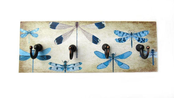 DRAGONFLY Brass wall mounted hook KEY RACK home decor dragonflies DRAGONFLY Brass wall mounted hook KEY RACK home decor dragonflies