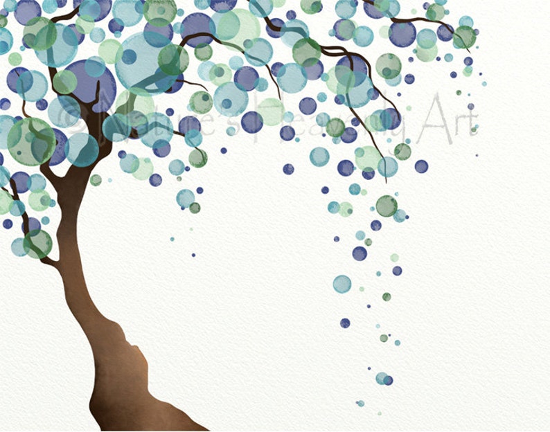 Blue Green Wall Decor Tree Art for Bedroom Tree Wall Art Etsy Australia