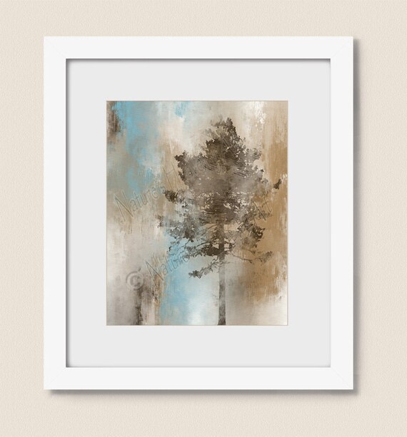 Tree Art Print Dark Brown Wall Art Tree Print Tan Room Etsy