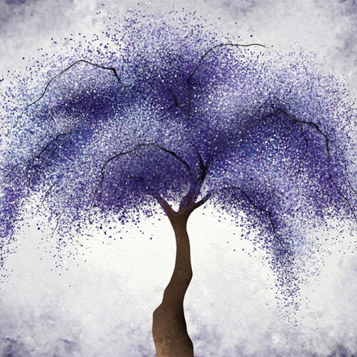 Dark Purple Tree Decor for Wall Tree Wall Art Living Room Etsy