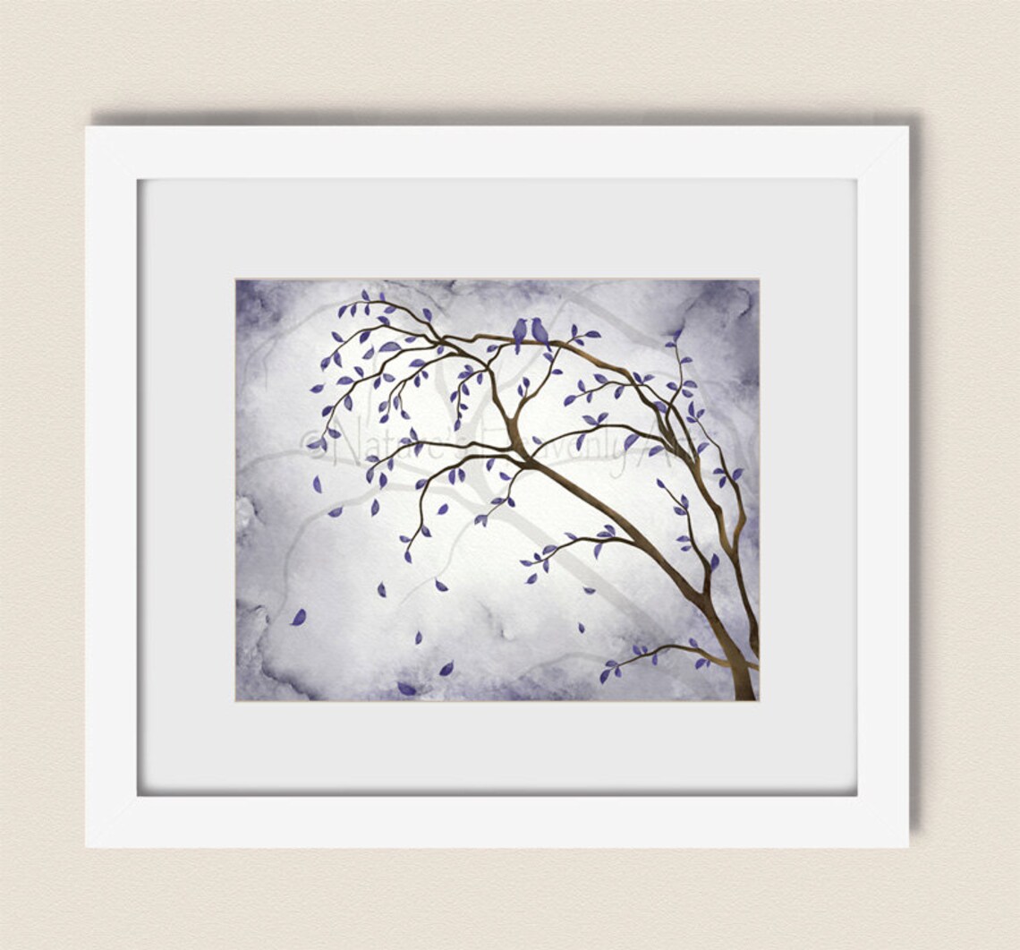 Purple Room Decor Tree Art for Wall Decor Bedroom Wall Art Etsy