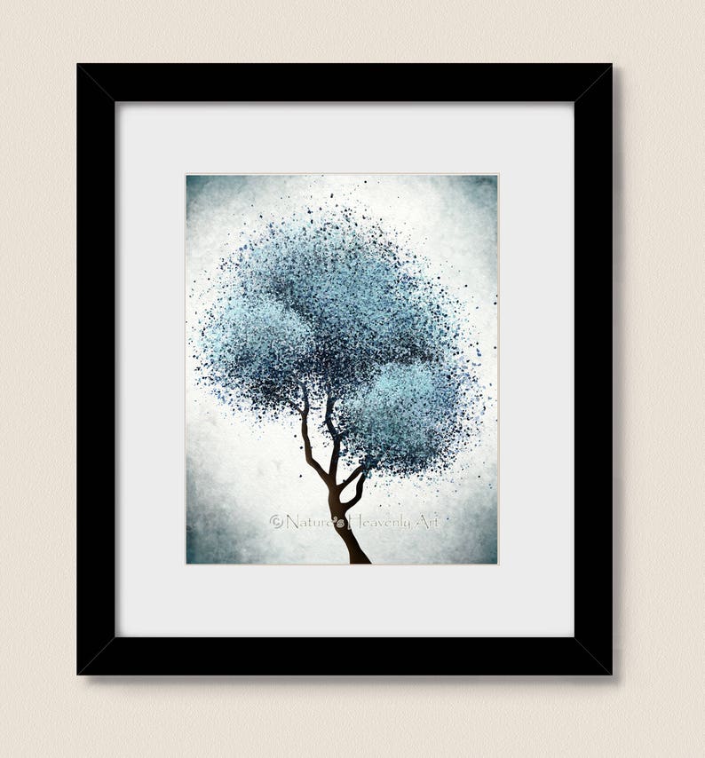 Printable Wall Art Blue Printable Tree Art Downloadable Etsy