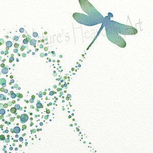 Blue Green Wall Art Dragonfly Decor, Dragonfly for Wall, Dragonfly Wall Art, Dragonfly Art Print, Dragonfly Print image 3