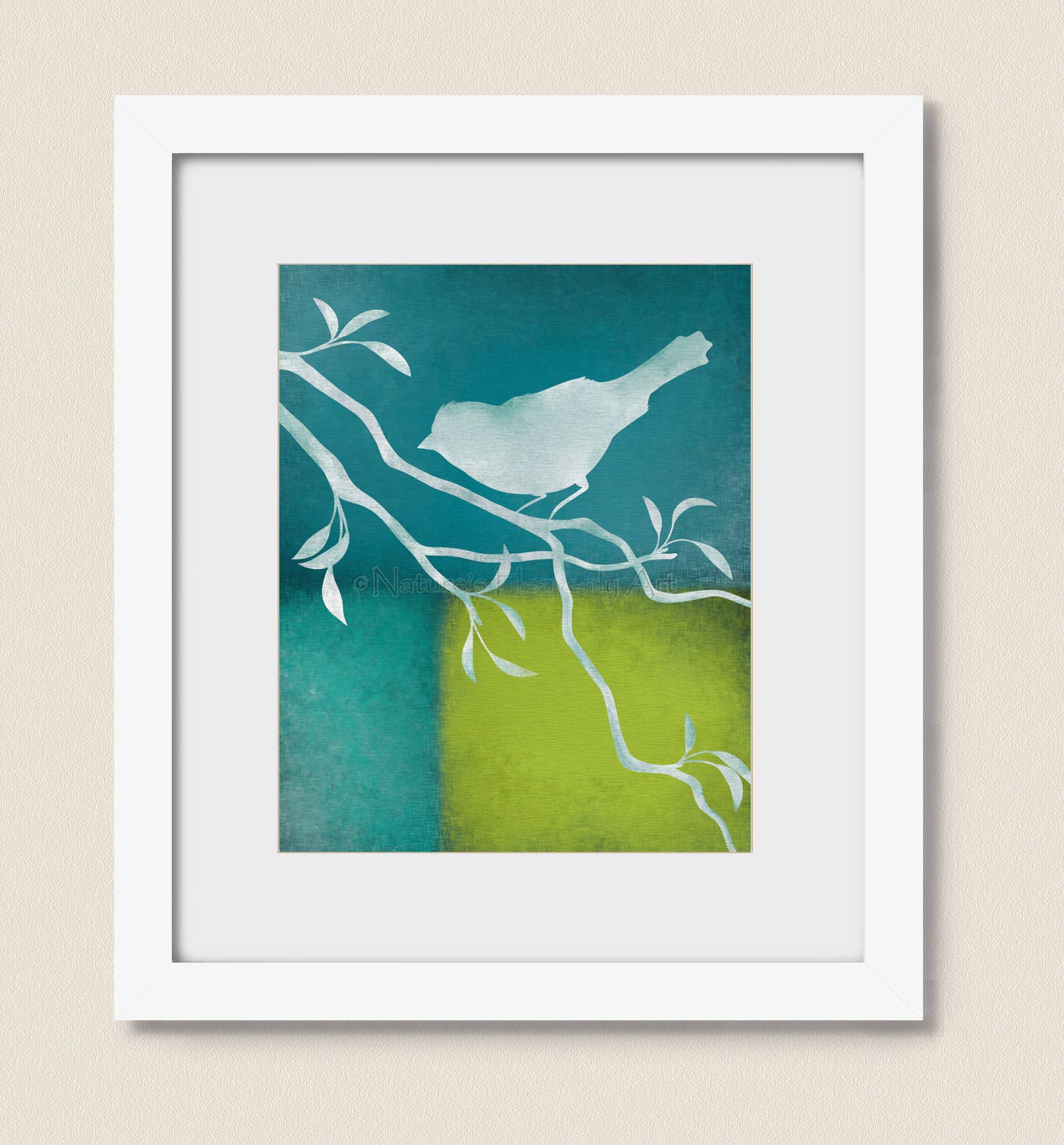 5 x 7 & 8 x 10 Blue Green Wall Art for Bedroom Printable Bird Etsy