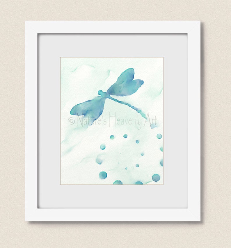 Dragonfly Wall Decor for Bedroom Watercolor Art Dragonfly Etsy