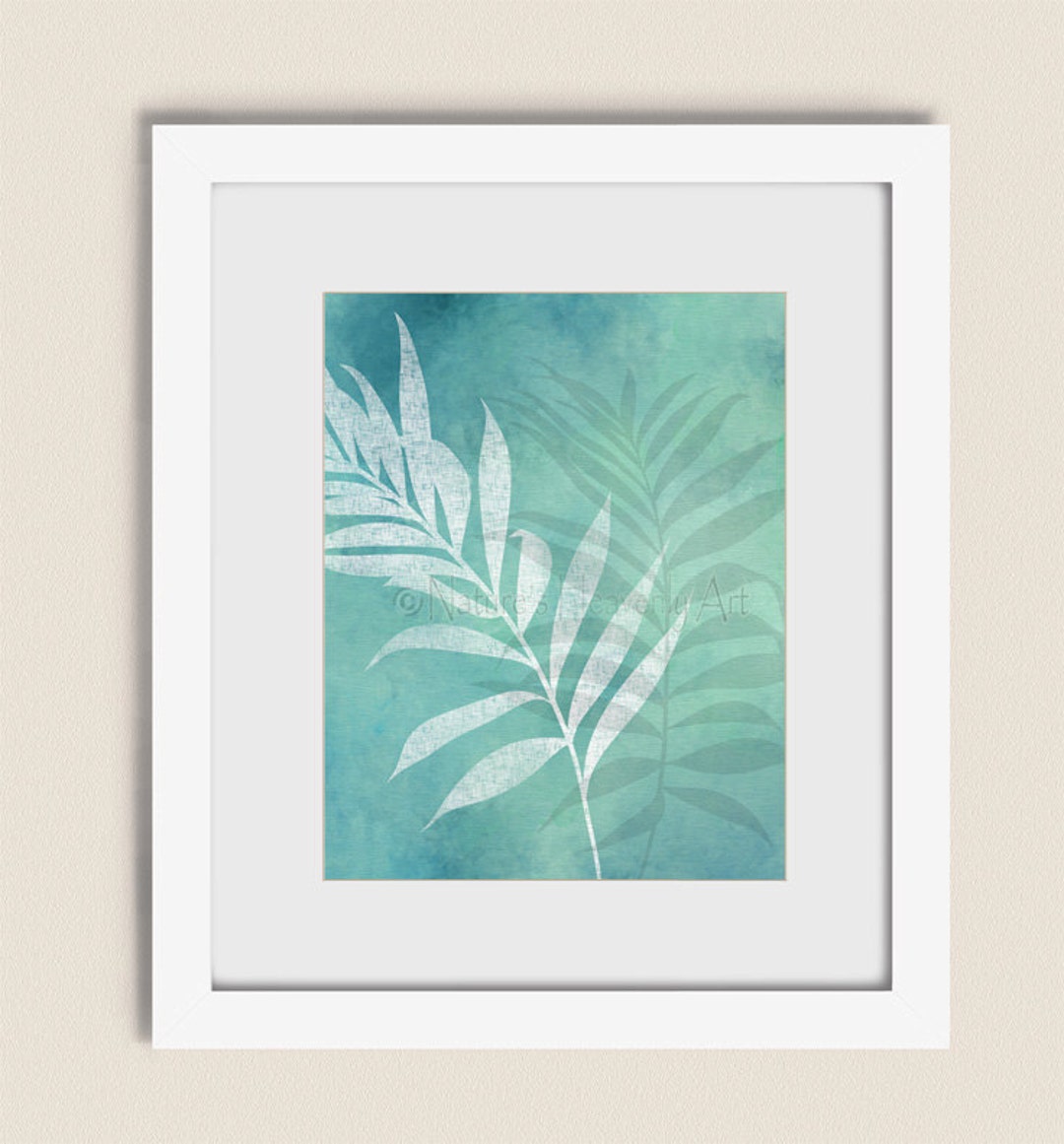 Aqua Wall Decor for Bedroom or Bathroom Art, Tropical Wall Art