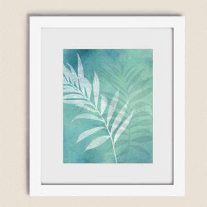 Aqua Wall Decor for Bedroom or Bathroom Art, Tropical Wall Art, Turquoise Blue Room Wall Art Nature Print